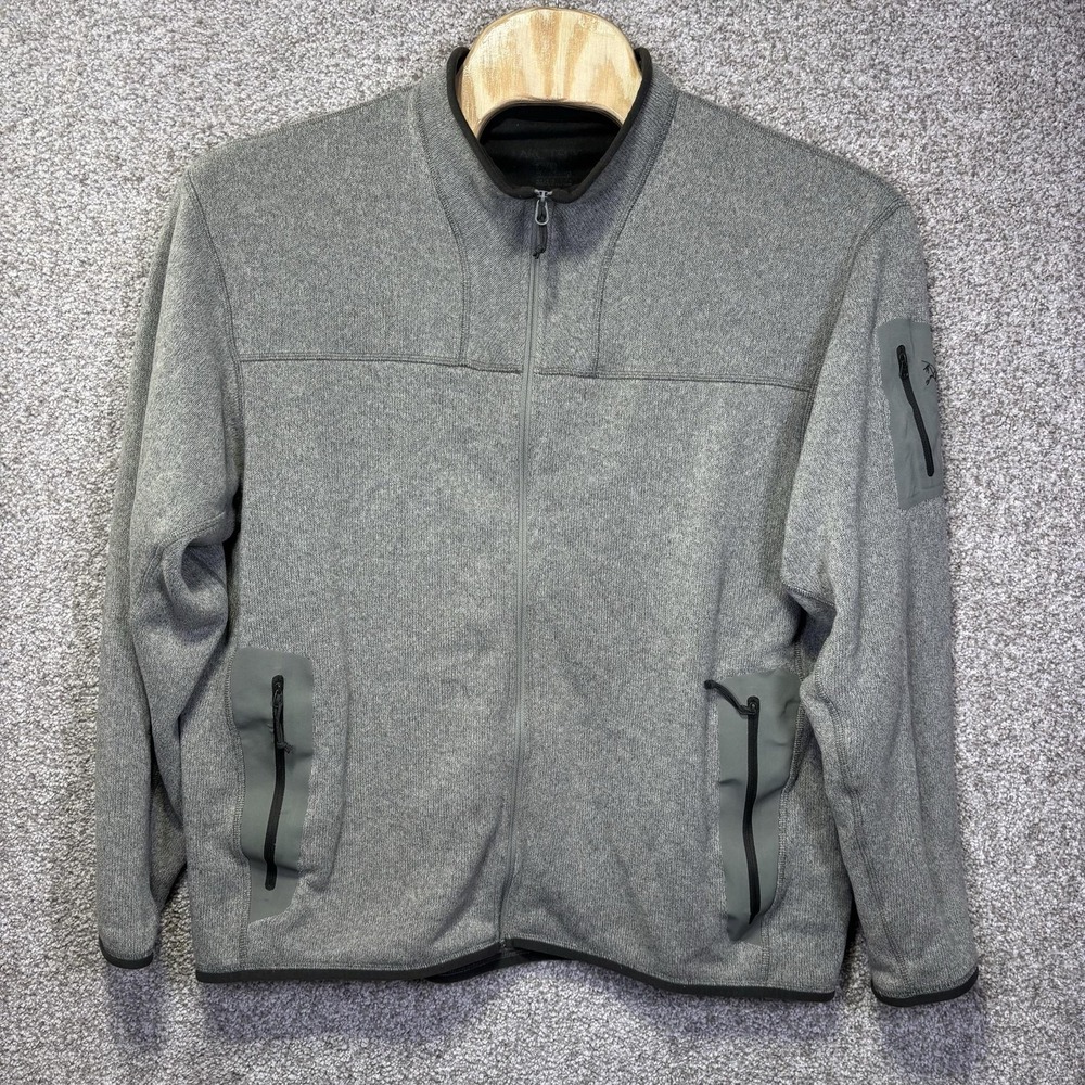 Arc'teryx Jacket Mens XXL Gray Polartec Fleece Full Zip Hiking Midlayer Outdoors